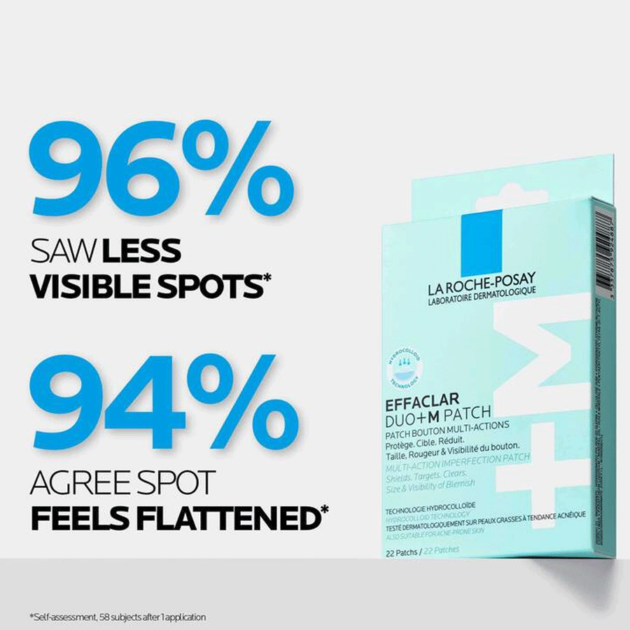 La Roche-Posay Effaclar Duo+M Multi-Action Spot Patch with Hydrocolloid Technology (22 Patches)