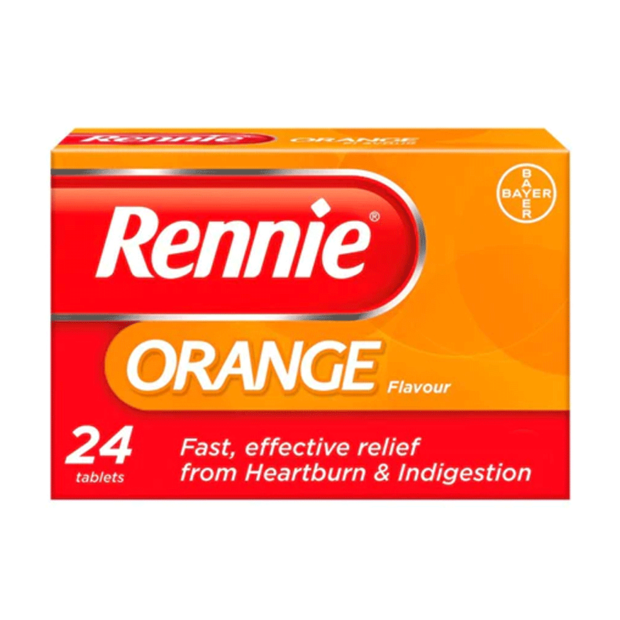 Rennie Orange Heartburn & Indigestion Relief (24 Tablets) - Price