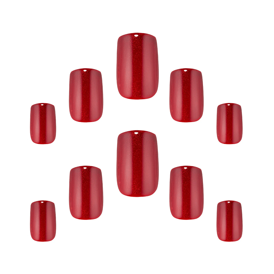 Elegant Touch Gel Finish Nails Cat Eye - Scarlet Shimmer (24 Pack)