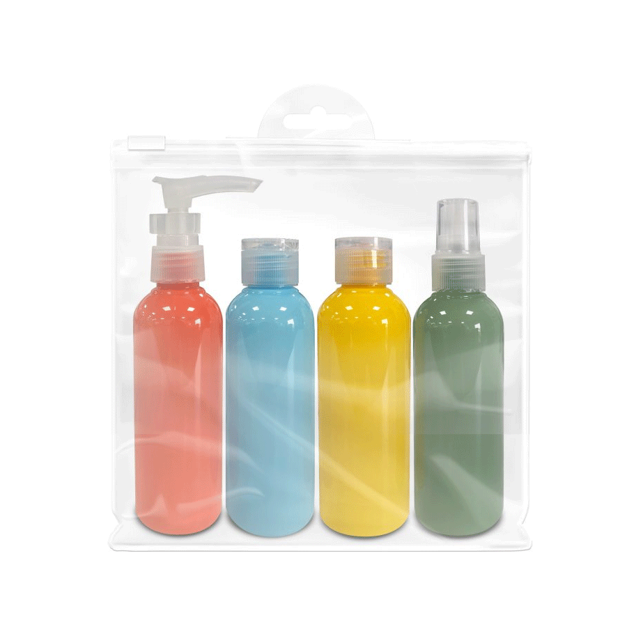 Safe & Sound Multicolour Travel Bottle Set (4 Pack)