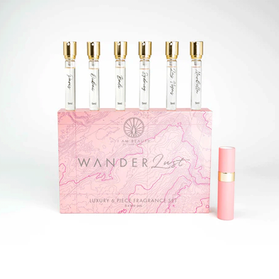 I AM Beauty Wanderlust: A Luxury 6 Piece Designer Inspired Fragrance Gift Set with Holder - Price