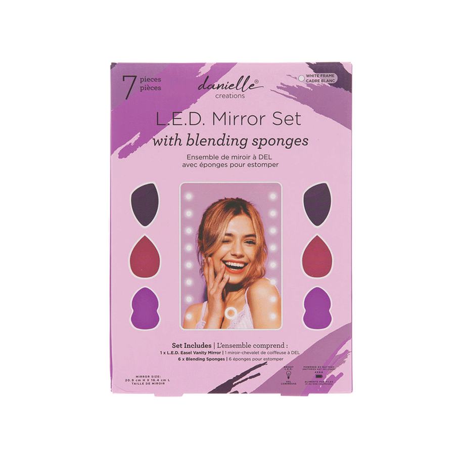 Danielle Creations Led Mirror with Blending Sponges Set