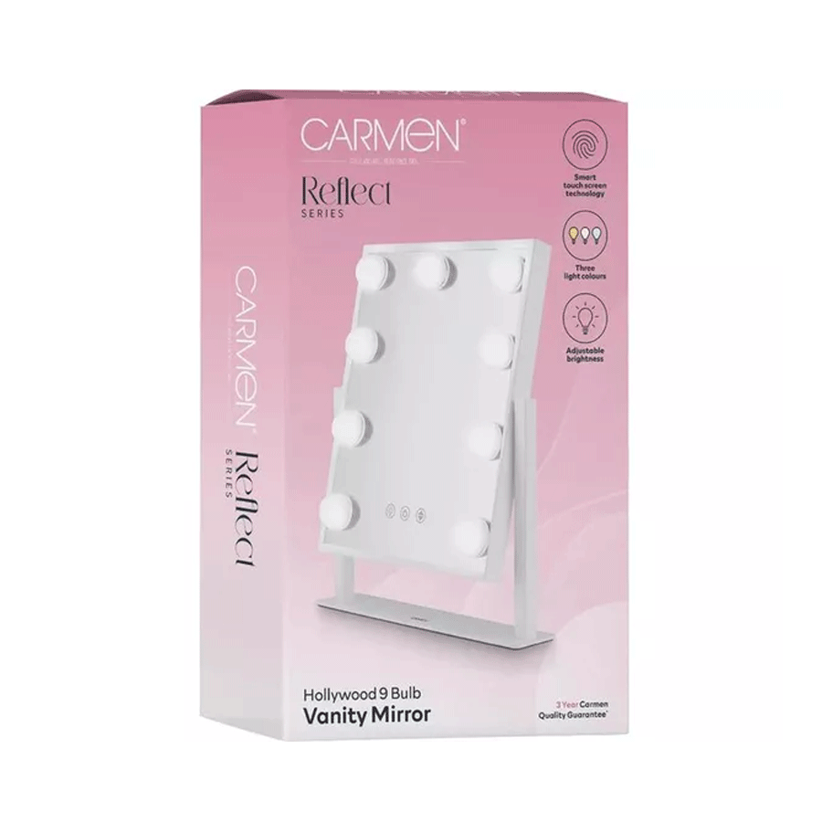 Carmen Reflect Series Hollywood Vanity Mirror - White