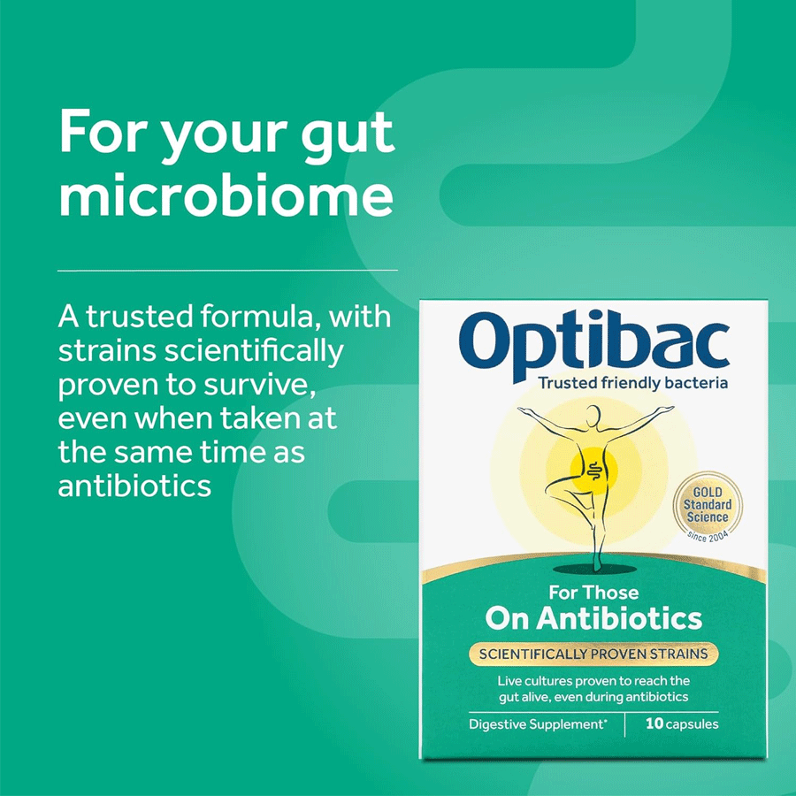 OptiBac Probiotics for those on Antibiotics (10 Capsules)