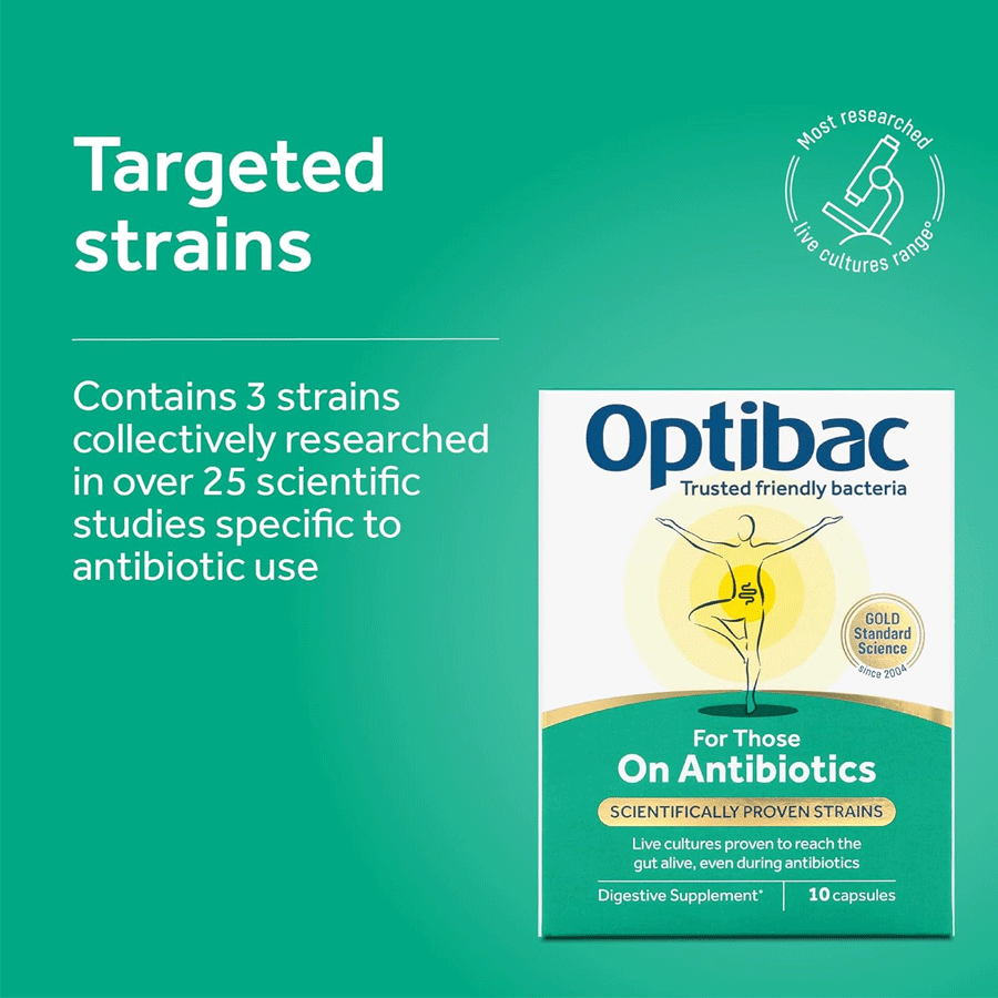 OptiBac Probiotics for those on Antibiotics (10 Capsules)