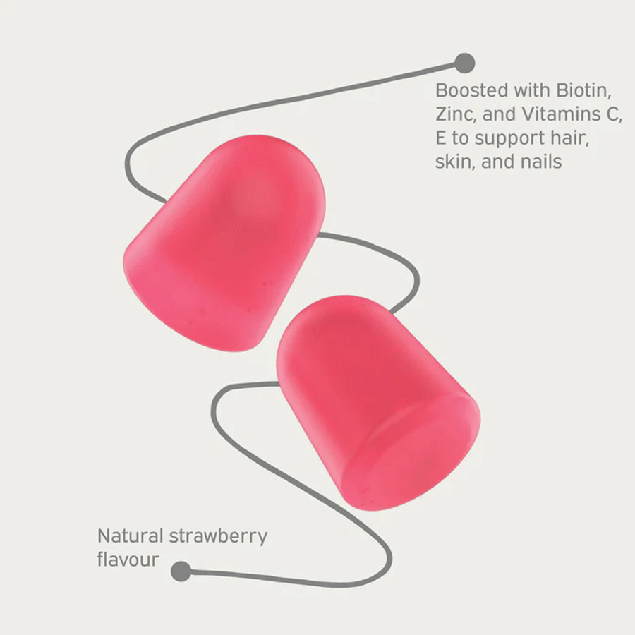 Nutriburst Biotin Powerplus Strawberry Gummies (60 Pack)