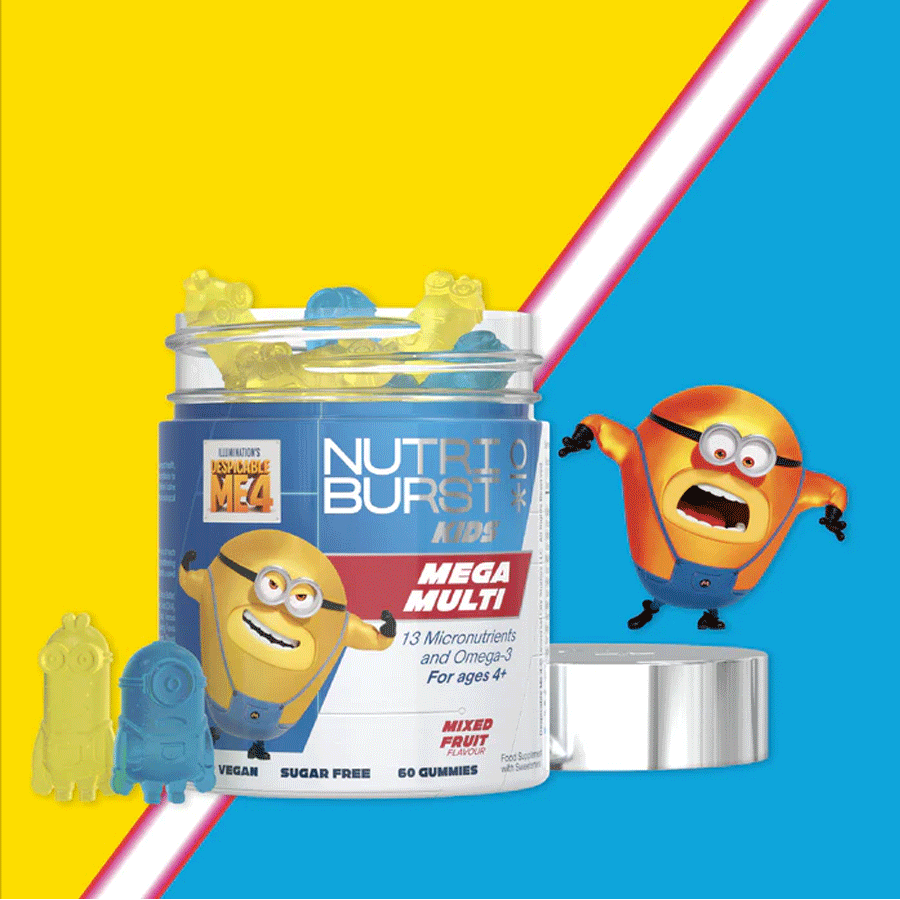 Nutriburst Minions MEGA Multi Vitamins for Kids Mixed Fruit Gummies (60 Pack)