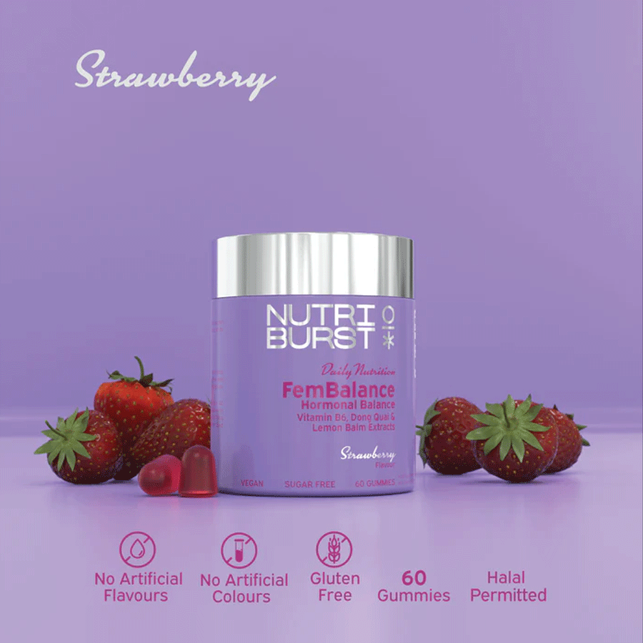 Nutriburst FemBalance Hormone Balance for Women Strawberry Gummies (60 Pack)
