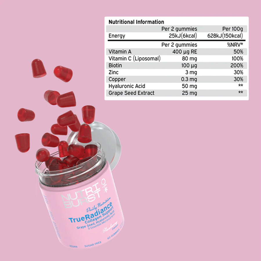 Nutriburst TrueRadiance Collagen Support Blueberry Gummies (60 Pack)