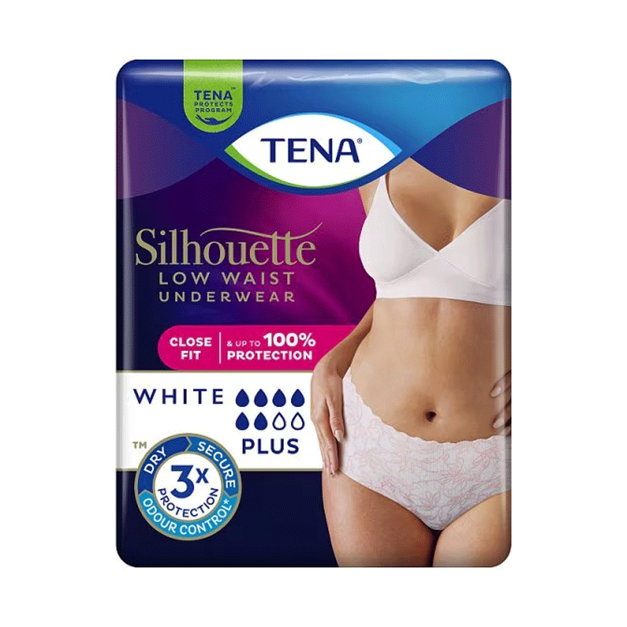 TENA Silhouette Plus Low Waist White Incontinence Underwear (Large | 12 Pack) - Price