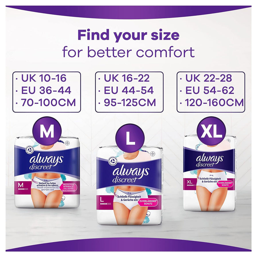 Always Discreet Incontinence Pants Large (7 Pack)