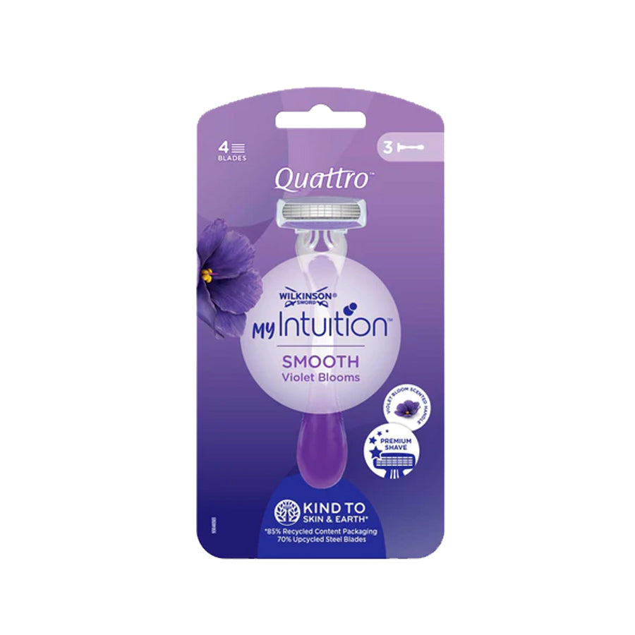 Wilkinson Sword My Intuition Quattro Smooth Violet Bloom Razors (3 Pack)