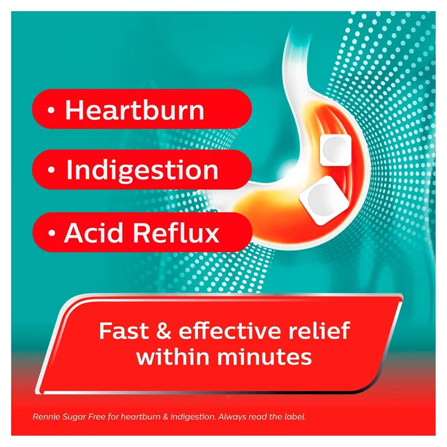 Rennie Sugar Free Heartburn & Indigestion Relief (24 Tablets)