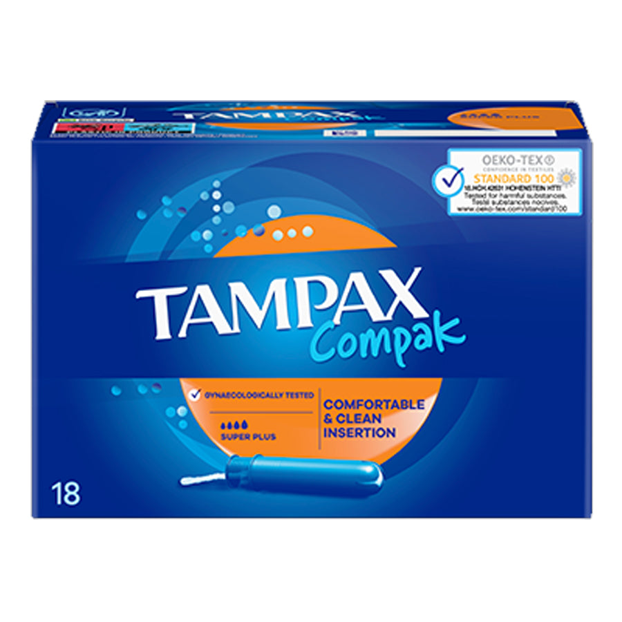 Tampax
          
          
        
      
   
    
 Tampax Compak Super Plus Applicator Tampons (18 Pack) - Price