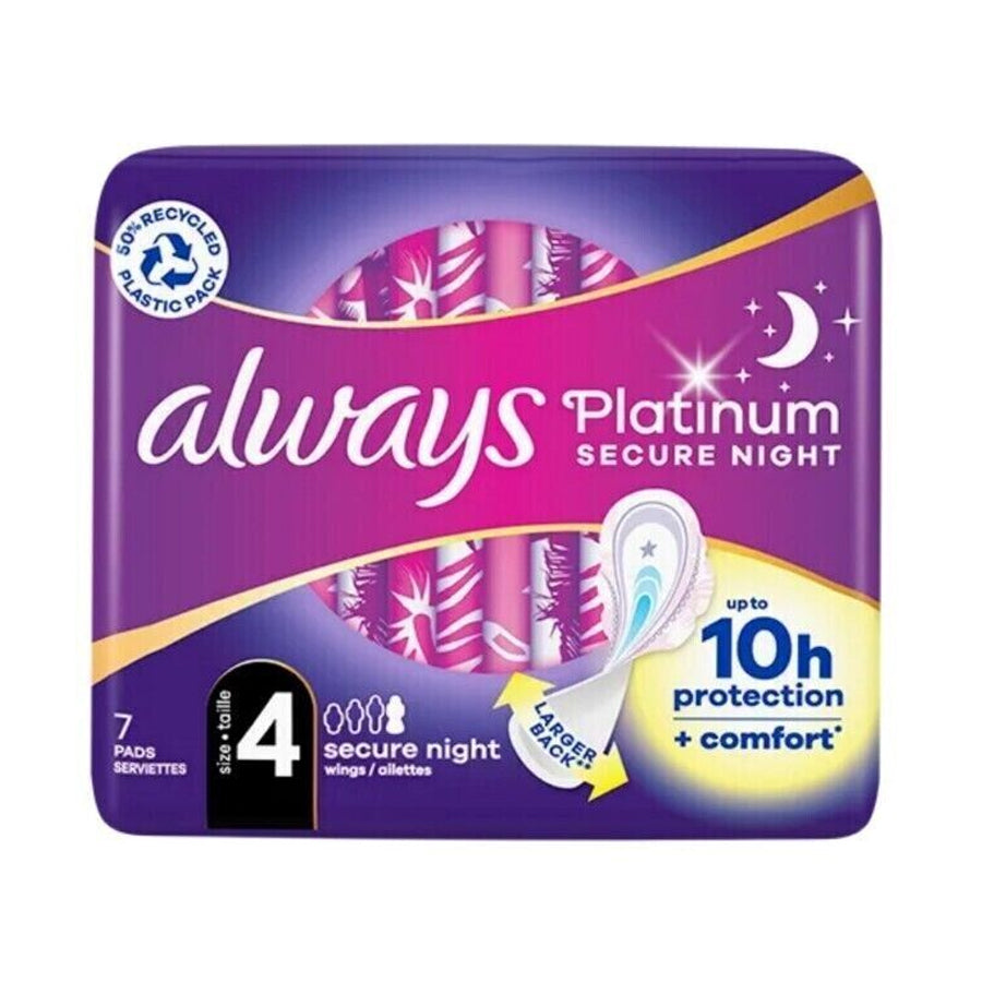Always Platinum Secure Night Size 4 with Wings (7 Pads) - Price