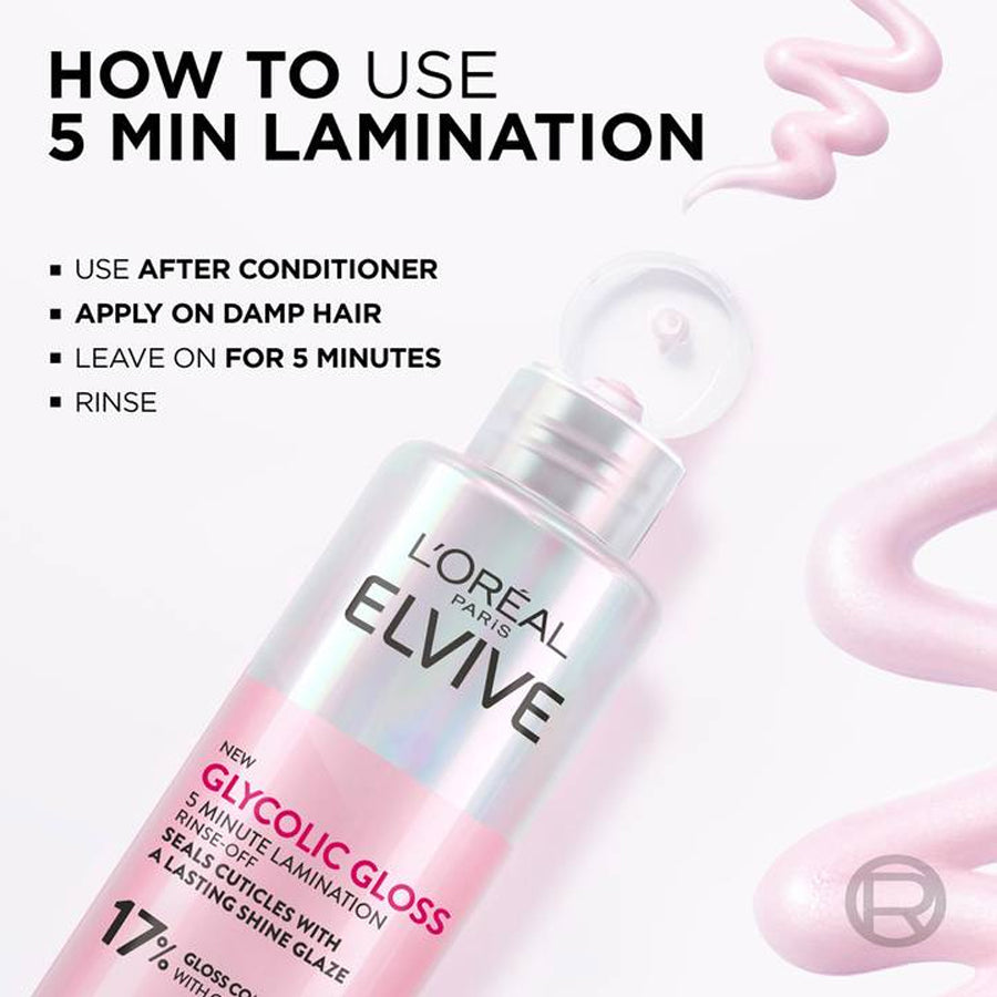 L'Oréal Paris Elvive Glycolic Gloss 5 Minute Lamination Treatment for Dull Hair 200ml