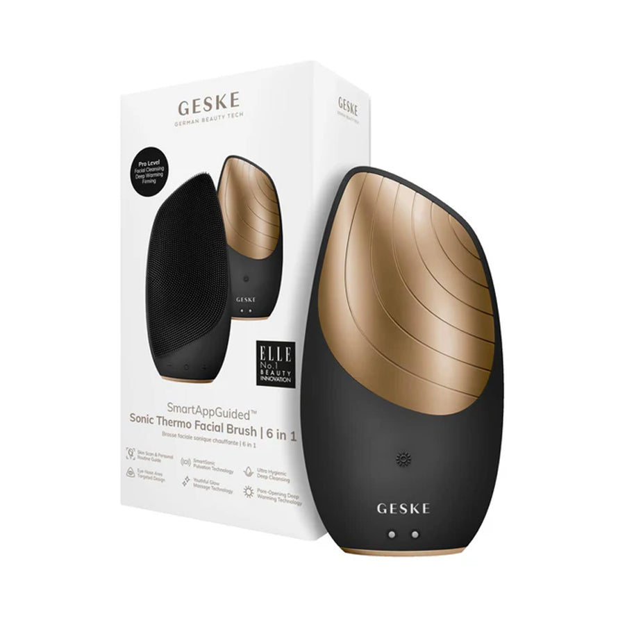 Geske
          
          
        
      
   
    
 GESKE Sonic Thermo Facial Brush 6 in 1 (Black and Gold) - Price