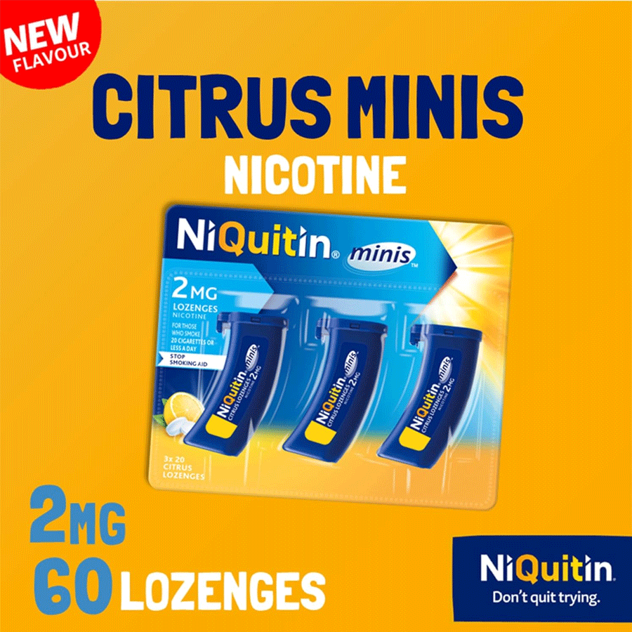 NiQuitin Mini Lozenges Citrus 2MG (60 Pack)