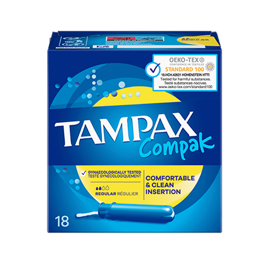 Tampax
          
          
        
      
   
    
 Tampax Compak Regular Applicator Tampons (18 Pack) - Price