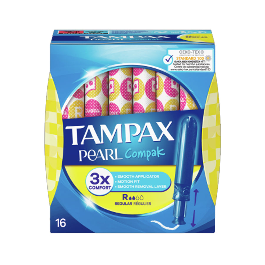 Tampax
          
          
        
      
   
    
 Tampax Pearl Compak Regular Applicator Tampons (16 Pack) - Price