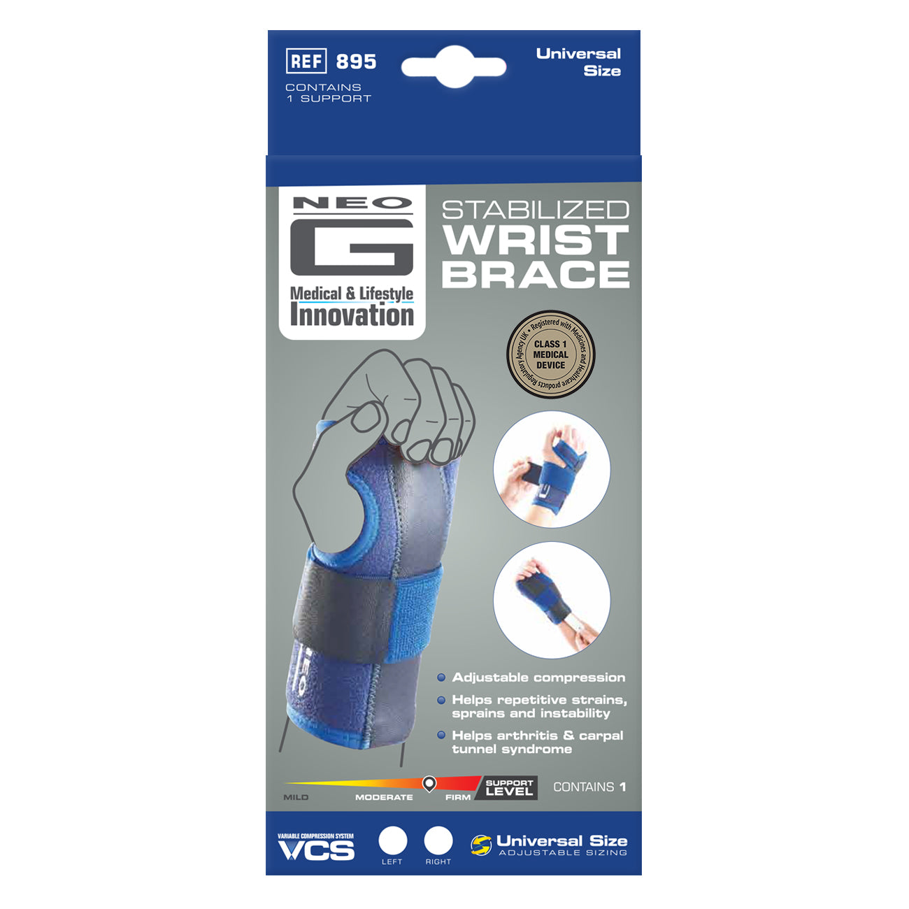 Neo G Stabilized Wrist Brace Left (Universal Size) - Price