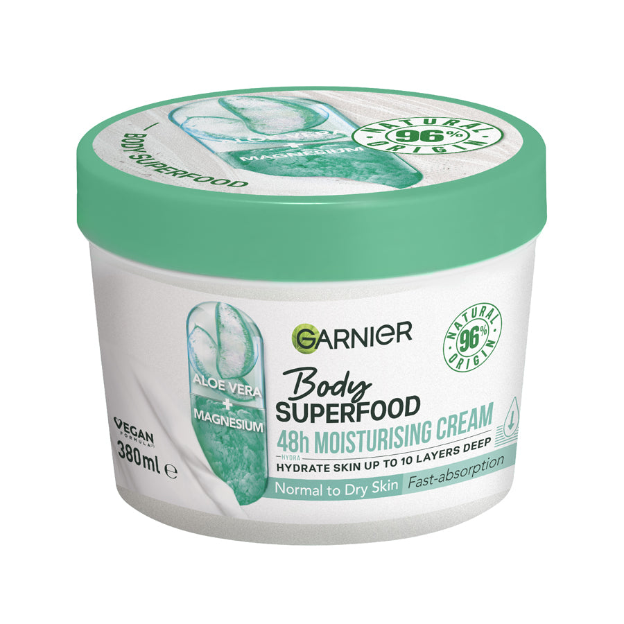 Garnier Body Superfood Aloe Vera & Magnesium Moisturising & Soothing Body Cream 380ml - Price