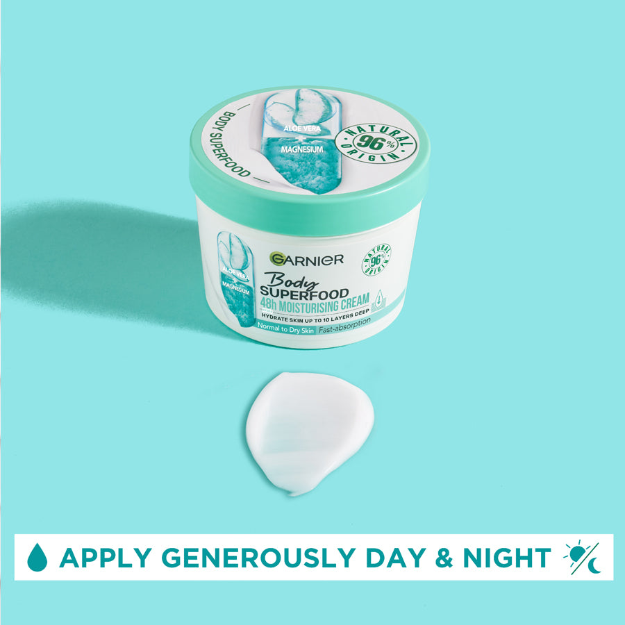 Garnier Body Superfood Aloe Vera & Magnesium Moisturising & Soothing Body Cream 380ml
