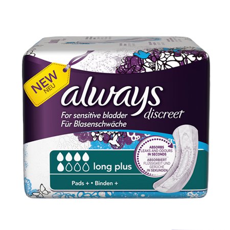 Always Discreet for Sensitive Bladder - Pads +: Long Plus (8 Pack) - Price