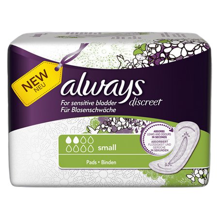 Always Discreet for Sensitive Bladder - Pads: Small (20 Pack) - Price