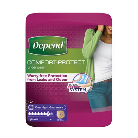 Depend Comfort-Protect Underwear for Women Large (9 Pack) - Price