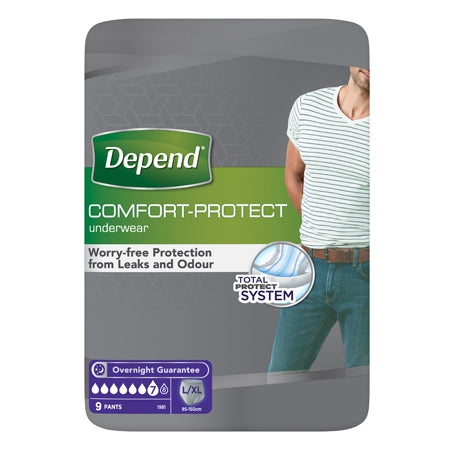 Depend Comfort-Protect Underwear for Men L/XL (9 Pants) - Price