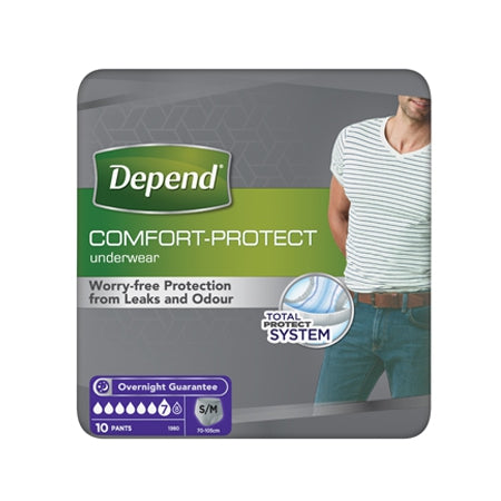 Depend Comfort-Protect Underwear for Men S/M (10 Pants) - Price