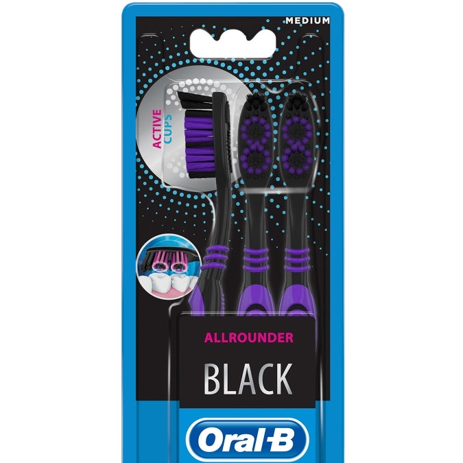 Oral-B ALLROUNDER Black Mega Pack (3 Toothbrushes) - Price