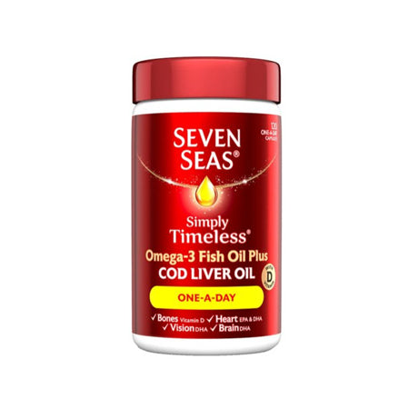 Seven-seas
          
          
        
      
   
    
 Seven Seas Simply Timeless Cod Liver Oil One-a-Day (120 Capsules) - Price