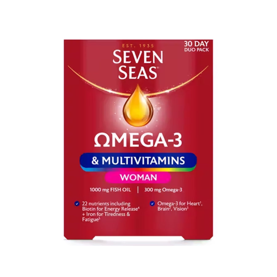 Seven-seas
          
          
        
      
   
    
 Seven Seas Omega-3 & Multivitamins Woman 30 Day Duo Pack - Price