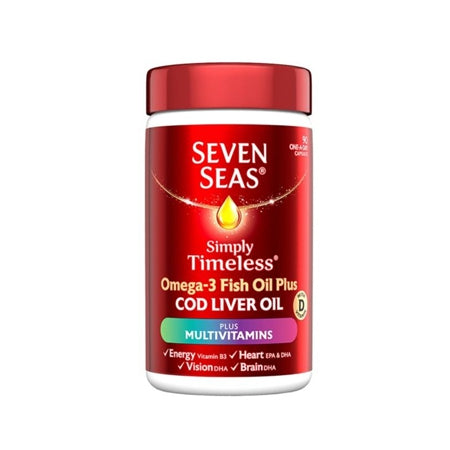 Seven-seas
          
          
        
      
   
    
 Seven Seas Simply Timeless Cod Liver Oil Plus Multivitamins (30 Capsules) - Price
