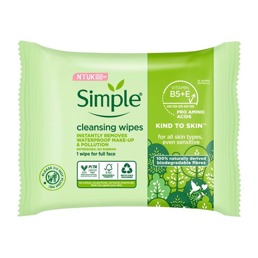 Simple
          
          
        
      
   
    
 Simple Kind to Skin Biodegradable Cleansing Wipes (25 pack) - Price