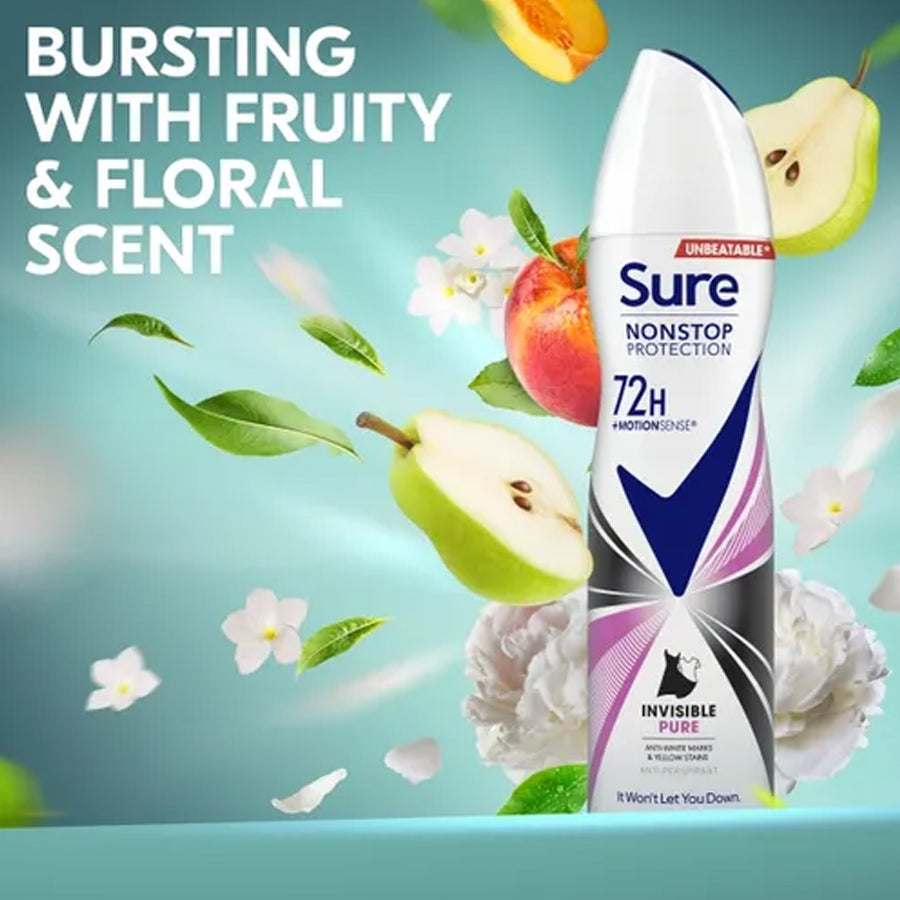 Sure 72 Hour Invisible Pure Anti-perspirant Deodorant 250ml