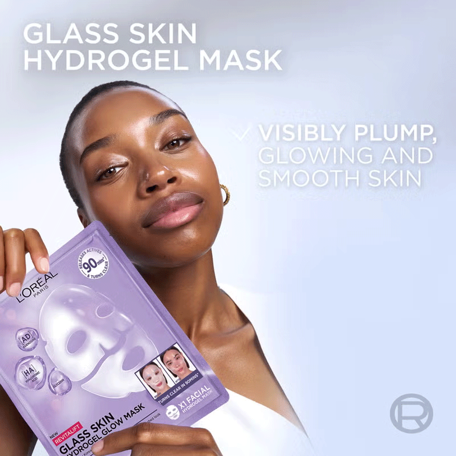 L'Oréal Paris Revitalift Filler Glass Skin Hydrogel Glow Mask (4 Pack)