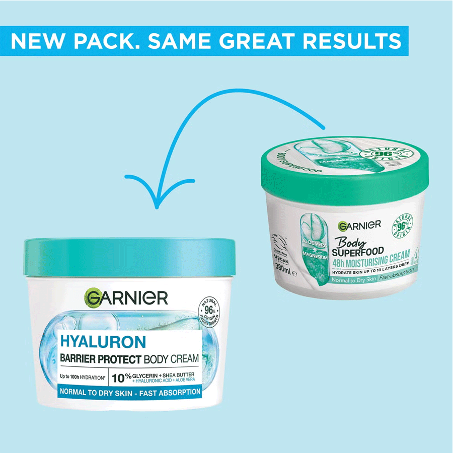 Garnier Hyaluron Barrier Protect Body Cream with Aloe Vera 380ml