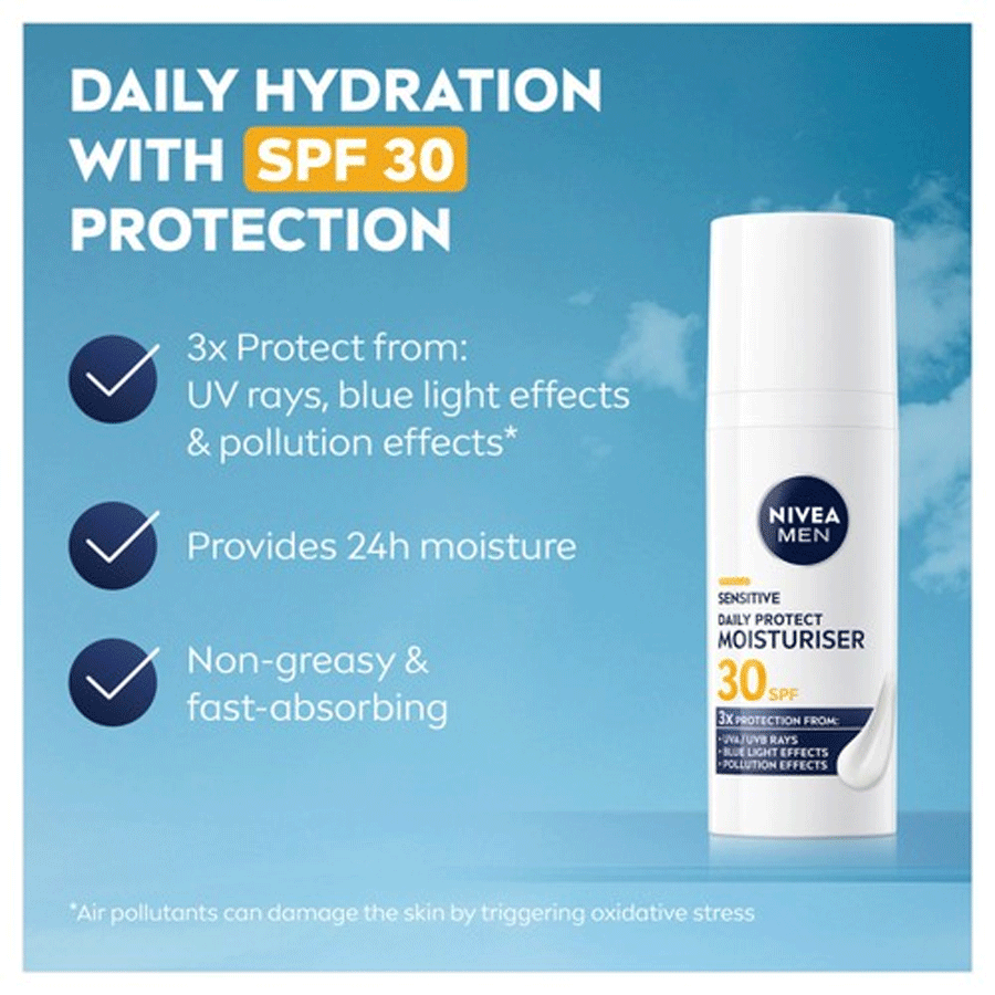 NIVEA MEN Sensitive Moisturiser SPF30 50ml
