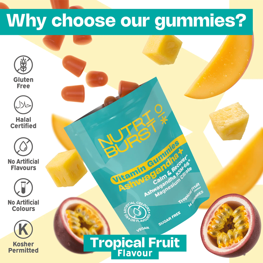 Nutriburst Ashwaghanda+ Vitamin Gummies (14 Pack)