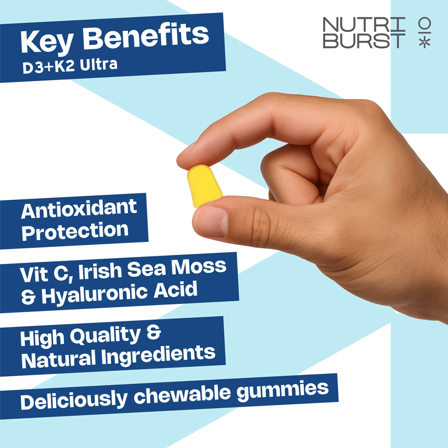 Nutriburst Vitamin D3 + K2 Ultra Vitamin Gummies (14 Pack)