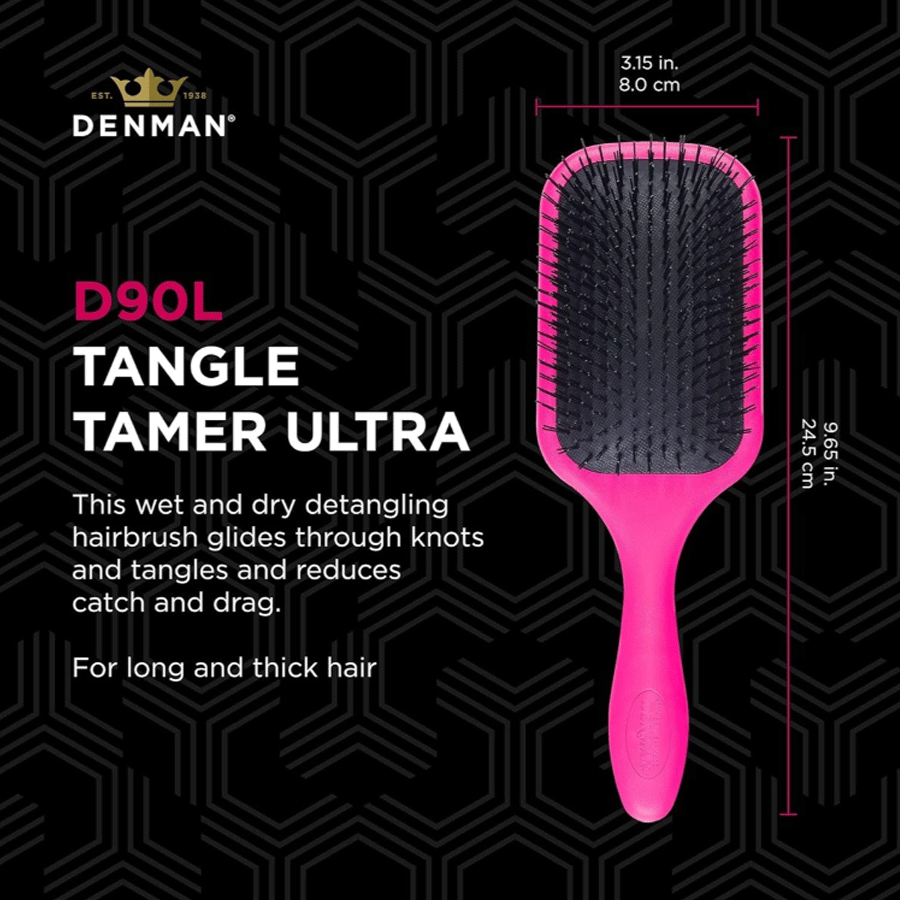 Denman D90L Tangle Tamer Hair Brush Ultra Pink