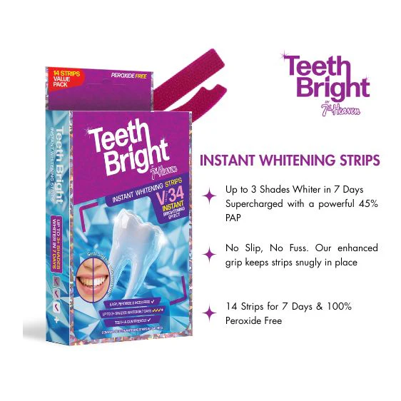 Teeth Bright by 7th Heaven Teeth Whitening Strips (7 Day Pack)