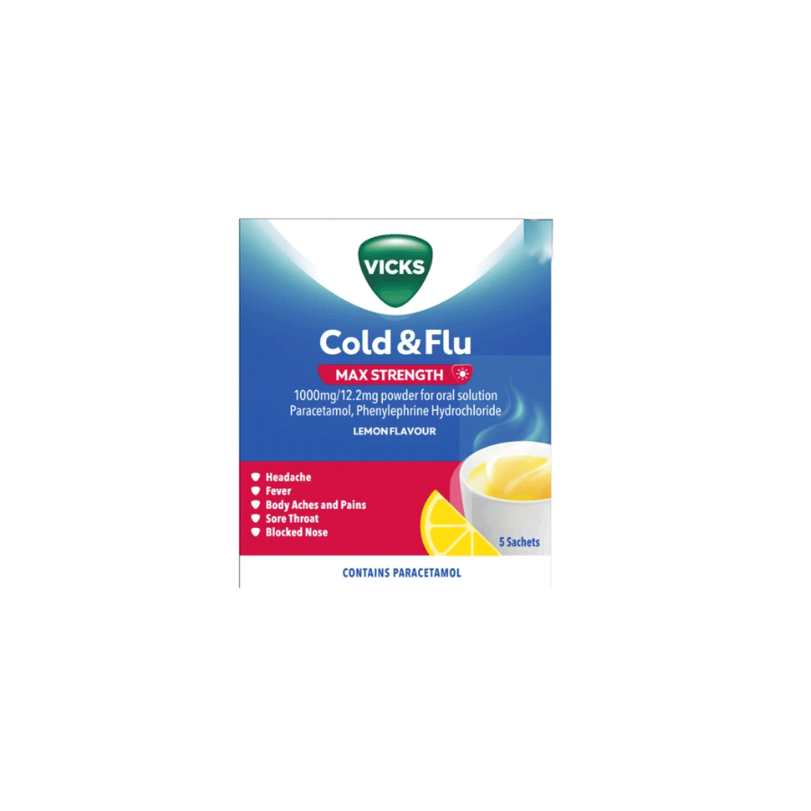 


      
      
        
        

        

          
          
          

          
            Vicks
          

          
        
      

   

    
 Vicks Cold & Flu Max Strength Lemon Flavour (5 Sachets) - Price