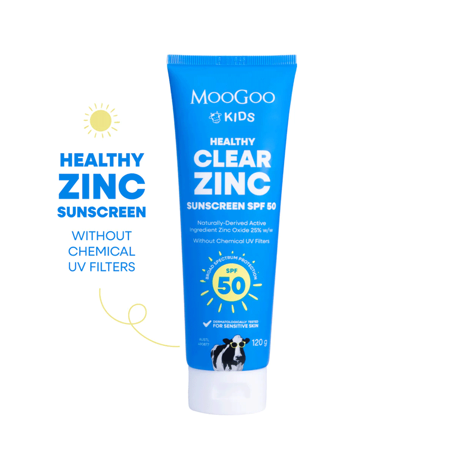 MooGoo Kids Healthy Clear Zinc Sunscreen SPF50 120g