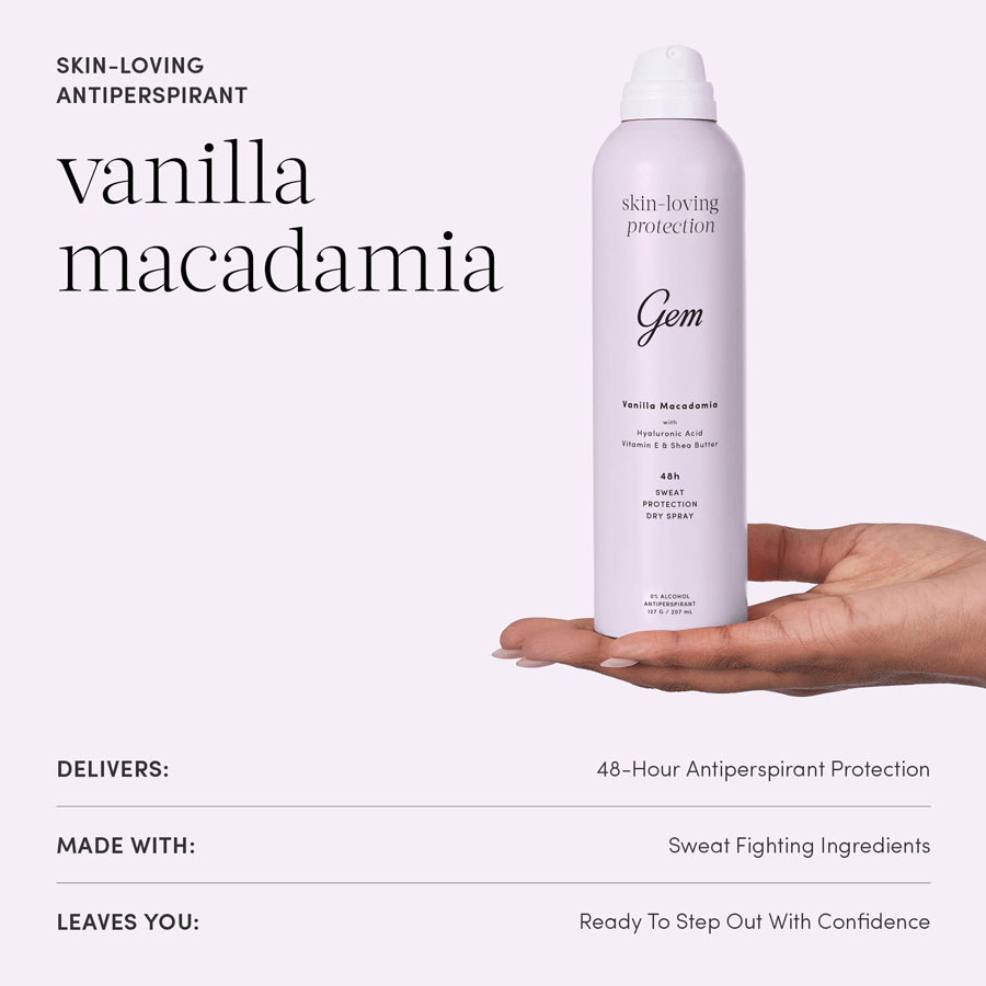 Gem Skin-Loving Antiperspirant Deodorant Vanilla Macadamia 207ml