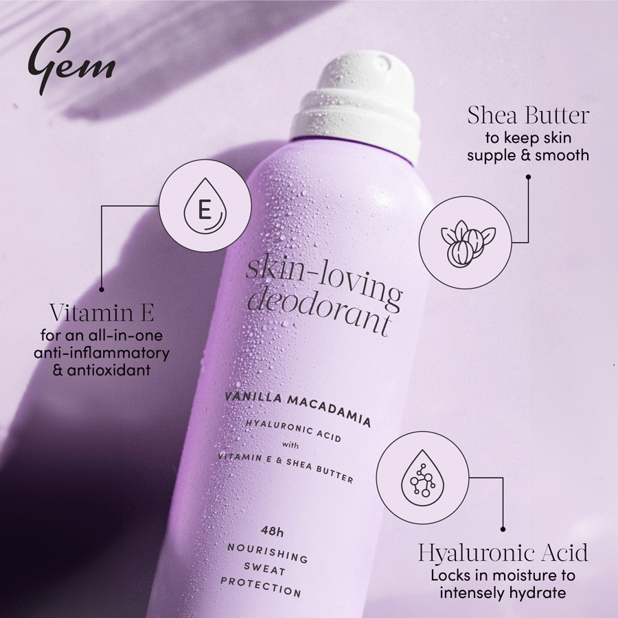Gem Skin-Loving Antiperspirant Deodorant Vanilla Macadamia 207ml