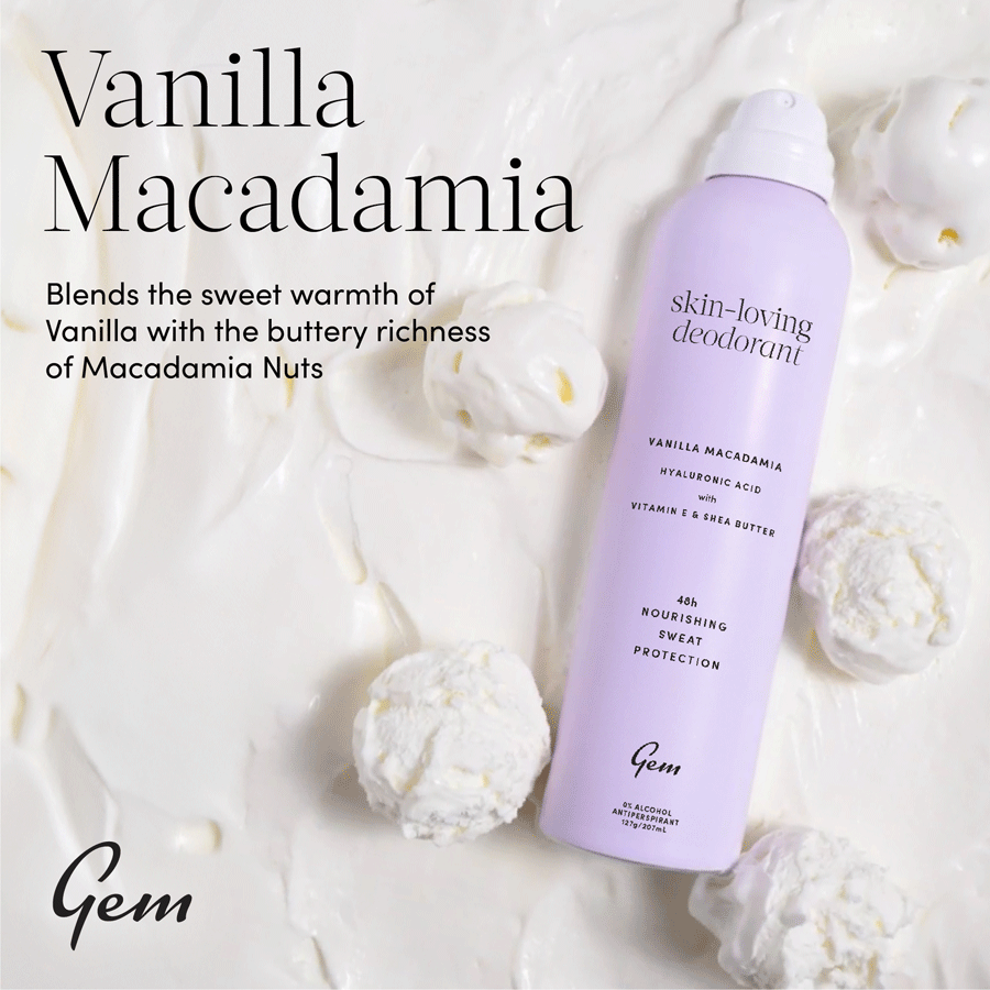 Gem Skin-Loving Antiperspirant Deodorant Vanilla Macadamia 207ml
